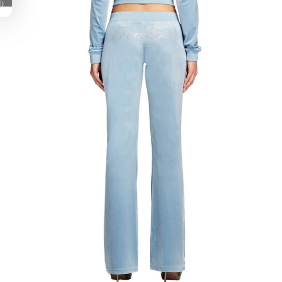 I.AM.GIA Pants - I AM GIA velour rhinestone track pants